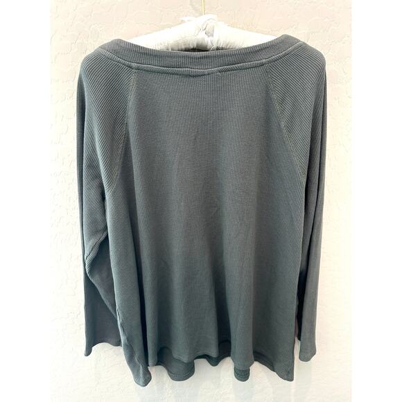 J.JILL Petite Gray Embroidered Thermal Tunic Top Long Sleeve Cotton Blend Large - Picture 5 of 8